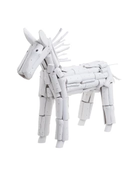 Άλογο Ξύλινο Αντικέ Λευκό 3-70-585-0006