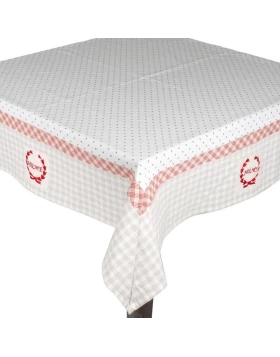 Καρές Υφασμάτινος Μπεζ/Κοκκ Καρό  (100% Cotton) 3-40-187-0029