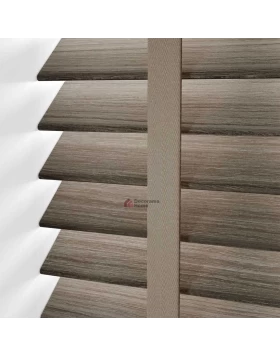 Ξύλινα Στόρια Brashed 50mm 50Φ27 με Ταινία Α7 Γκρεζ Wood