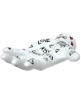 Κρεμάστρα Τοίχου Polyresin Χέρι Λευκό White Love Νο 165