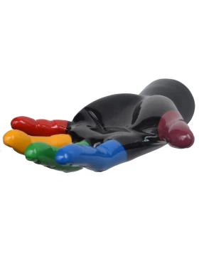 Κρεμάστρα Τοίχου Polyresin Χέρι Μαύρο/Χρωματιστό Rainbow Νο 164