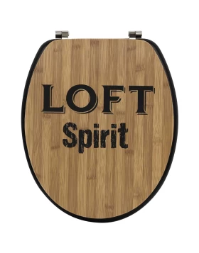 Κάλυμμα Λεκάνης MDF Bamboo με Μαύρα Γράμματα Loft Spirit Eurocasa 505