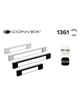 Λαβή επίπλου Convex 1361 Λευκό/Μαύρο σε 2 διαστάσεις