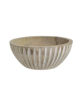 Μπωλ Διακοσμητικό Ξύλινο Natural/Λευκό 3-70-803-0098