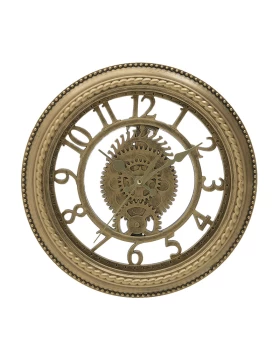 Ρολόι Τοίχου Πλαστικό Χρυσό 3-20-284-0169