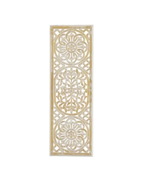 Διακοσμητικό Τοίχου Ξυλόγλυπτο Λευκό/Χρυσό 3-70-930-0035