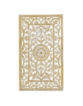 Διακοσμητικό Τοίχου Ξυλόγλυπτο Λευκό/Χρυσό 3-70-930-0027