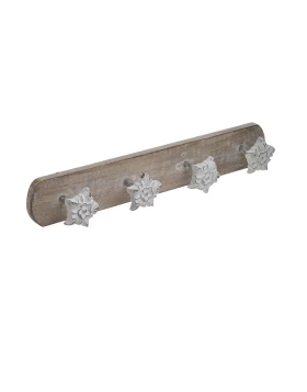 Κρεμάστρα Ξύλινη Αντικέ Natural/Λευκή 3-70-459-0023