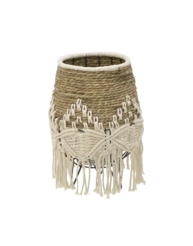 Φανάρι Ψάθινο/Υφασμάτινο Λευκό/Natural 3-70-717-0035