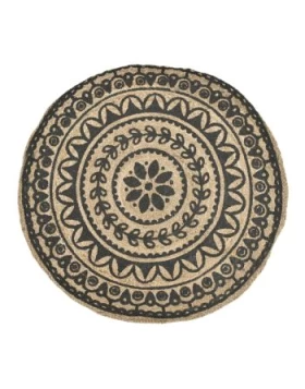 Χαλί Jute Μαύρο/Μπεζ Φ120 3-35-321-0009