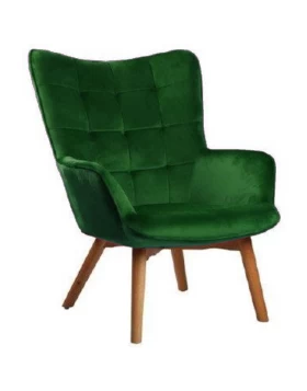Καρέκλα Βελούδινη/Ξύλινη Σκούρο Πράσινο 3-50-037-0021