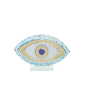 Διακοσμητικό Επιτραπέζιο Μάτι Γυάλινο Ανοιχτό Μπλε 3-70-344-0057