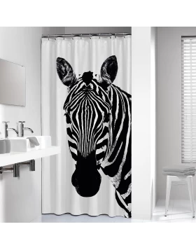 Πλαστική κουρτίνα μπάνιου Zebra Black 180x200 800150