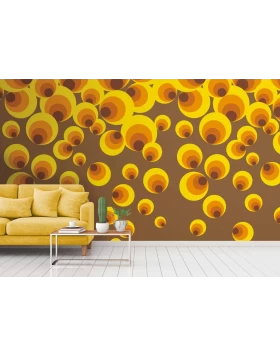 Φωτοταπετσαρία Τοίχου The Wall 2 Graphics  Brown Orange Yellow 392581
