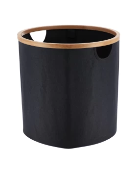 Καλάθι Απλύτων Πτυσσόμενο Μαύρο Polyester/Bamboo 8451