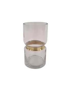 Βάζο Γυάλινο gold μεταλ.σχ. 12x22 00.03.32004