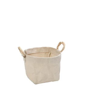Καλάθι Αποθήκευσης Βαμβάκι Espiel με λαβή Rattan 5x15x15cm AMN128