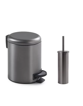 Χαρτοδοχείο- Πιγκάλ 3Lt Soft Close Gun Metal Gedy Potty-Flip 3209-5233-81