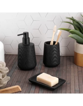 S/3 Ντισπένσερ Ποτηροθήκη Σαπουνοθήκη Polyresin Eurocasa 6447