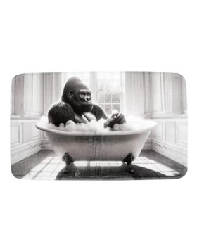 Πατάκι Μπάνιου GORILLA Γκρι-Μαύρο 45x75cm 014.BM0301