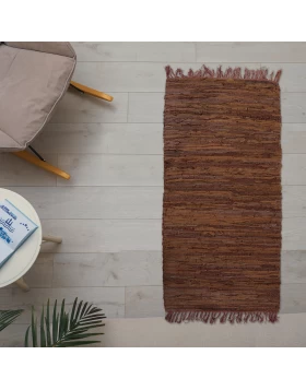 Χαλάκι Δερμάτινο Άκαυστο Leather Flat Brown 160×230 για Τζάκι