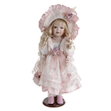 Κούκλα Πορσελάνη Ροζ Φόρεμα 3-70-050-0092
