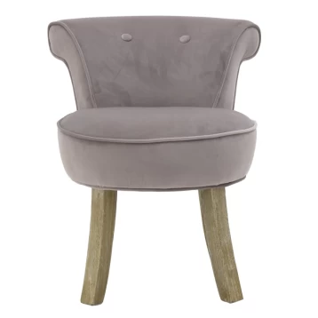 Καρέκλα Σκαμπώ Γκρι/Ροζ Βελούδο με Ξύλινα Πόδια 3-50-104-0290