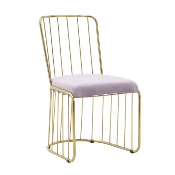 Καρέκλα Μεταλλική/Βελούδινη Χρυσή/Ροζ 3-50-224-0002