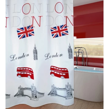 Υφασμάτινη κουρτίνα μπάνιου LONDON 180X180cm