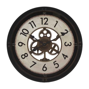 Ρολόι Τοίχου Πλαστικό Αντικέ Μαύρο/Εκρού 3-20-828-0114