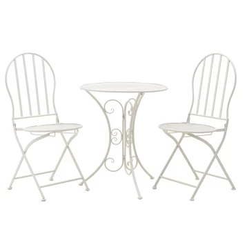 Σετ Τραπέζι Με 2 Καρέκλες Μεταλλικό Λευκό 3-50-207-0077