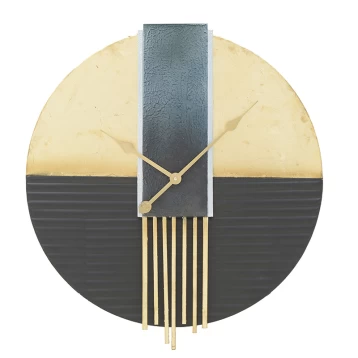 Ρολόι Τοίχου Μεταλλικό Μαύρο/Χρυσό 3-20-465-0001