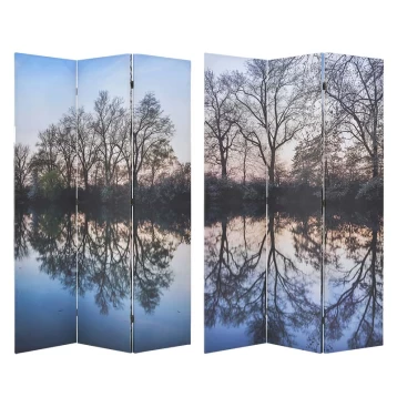Παραβάν 2 Όψεων Printed Canvas Λίμνη 3-50-610-0215