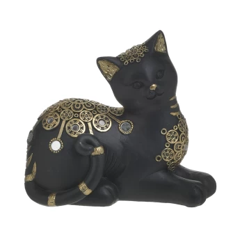 Γάτα Polyresin Μαύρη/Χρυσή 3-70-547-0857