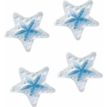 S/5 Mini αντιολισθητικά πατάκια με βεντούζες Starfish kristal