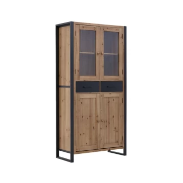Βιτρίνα Ξύλινη/Μεταλλική Natural/Μαύρη 3-50-987-0002