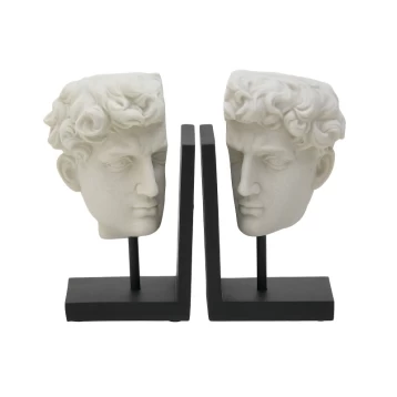 S/2 Βιβλιοστάτης Polyresin Λευκό/Μαύρο 3-70-497-0023