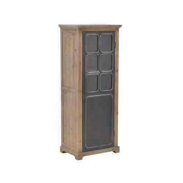 Βιτρίνα Ξύλινη/Μεταλλική Μαύρη/Natural 3-50-966-0007