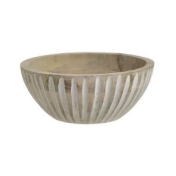 Μπωλ Διακοσμητικό Ξύλινο Natural/Λευκό 3-70-803-0099
