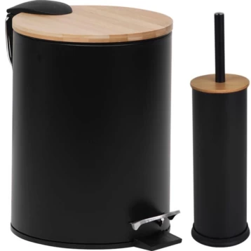 Χαρτοδοχείο- Πιγκάλ 5lt Μαύρο/Bamboo 02-12748