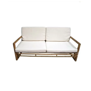 Καναπές με Μαξιλάρι Μπαμπού Natural/Λευκός 3-50-236-0030