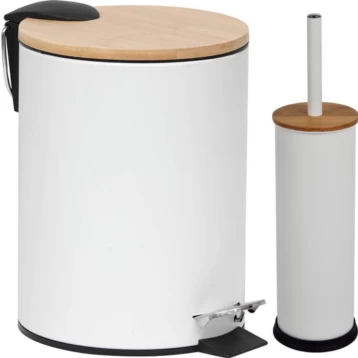 Χαρτοδοχείο- Πιγκάλ 5lt Λευκό/Bamboo HomeArt 02-12731