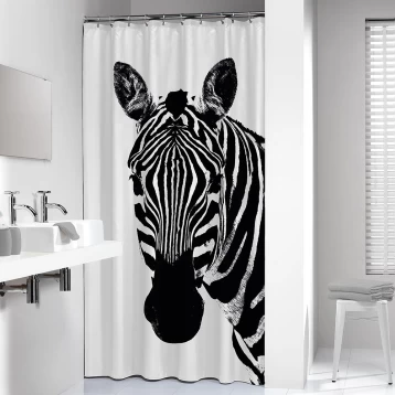 Πλαστική κουρτίνα μπάνιου Zebra Black 180x200 800150