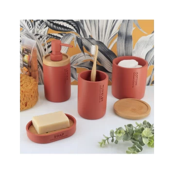 Σετ μπάνιου Polyresin/Bamboo Terracotta 06.62101125