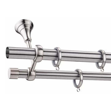 Kουρτινόξυλο Φ25 DOMUS Inox-Παστέλ Σετ SBT-60 Στήριγμα Οροφής Διπλό Χωρίς Τέρμα