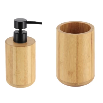 Σετ Μπάνιου Bamboo με Dispenser και Ποτήρι