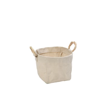 Καλάθι Αποθήκευσης Βαμβάκι Espiel με λαβή Rattan 5x15x15cm AMN128
