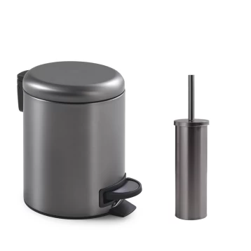 Χαρτοδοχείο- Πιγκάλ 3Lt Soft Close Gun Metal Gedy Potty-Flip 3209-5233-81