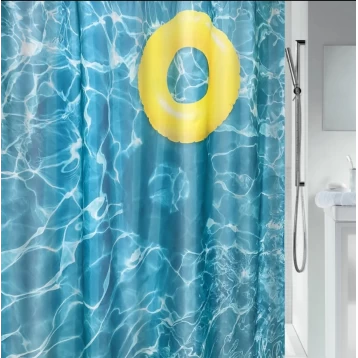 Κουρτίνα Μπάνιου Υφασμάτινη Polyester 180x200cm Rainbow Walter