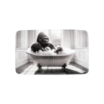 Πατάκι Μπάνιου GORILLA Γκρι-Μαύρο 45x75cm 014.BM0301
